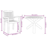 Garden Dining Set 3 pcs Brown Solid Acacia wood