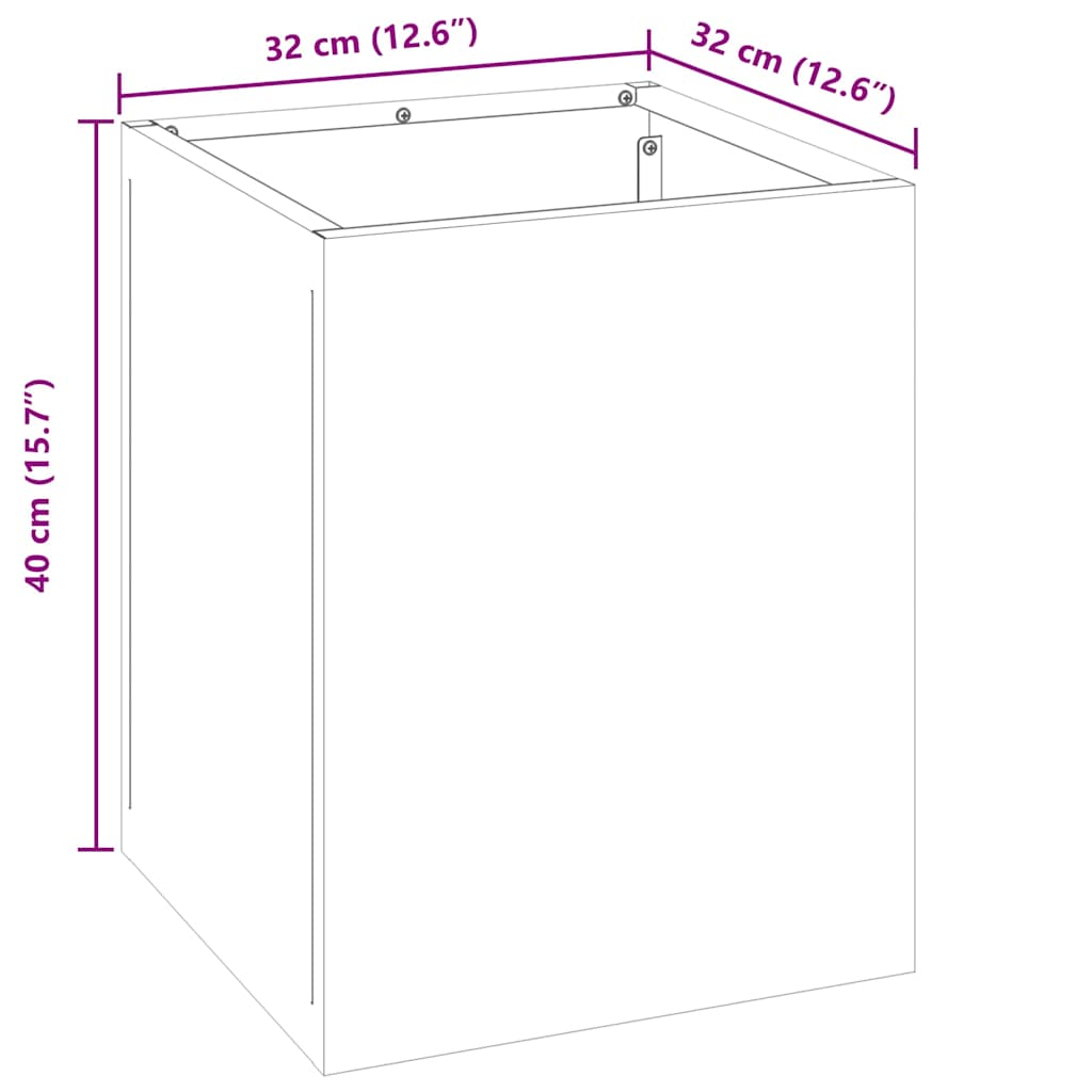 Garden Planter Silver Galvanised steel