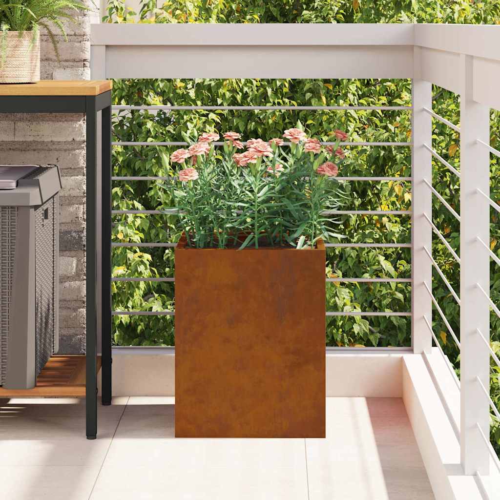 Garden Planter Brown 32 x 32 x 40 cm Weathered steel