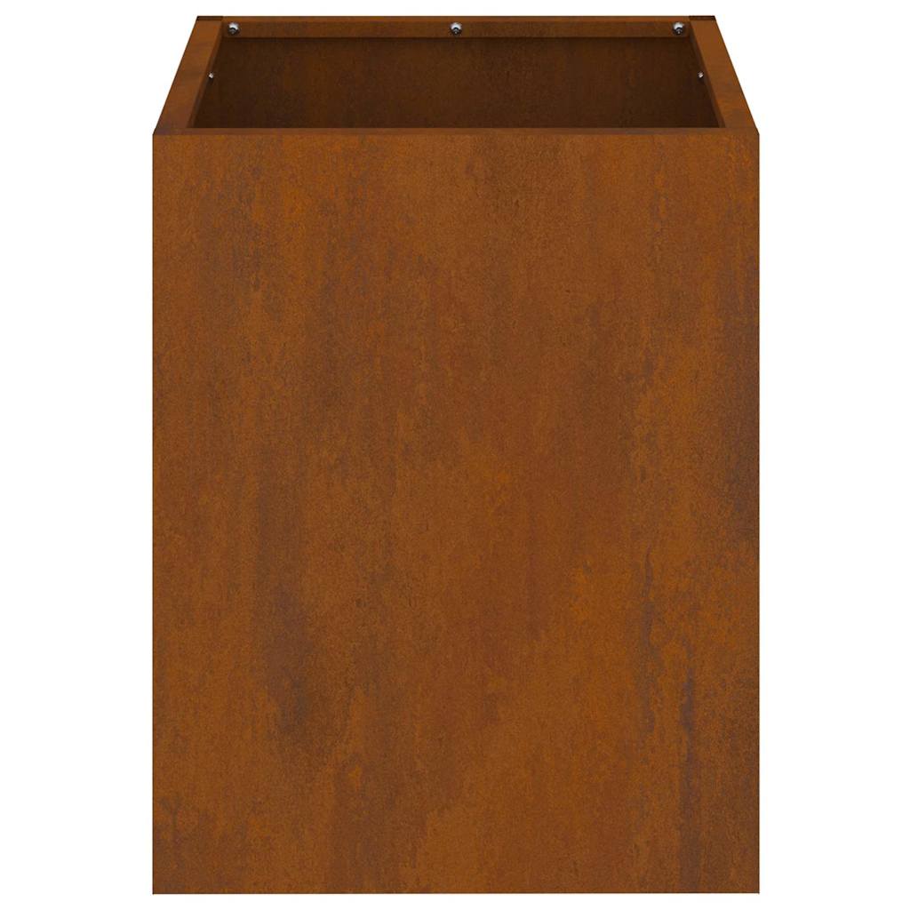 Garden Planter Brown 32 x 32 x 40 cm Weathered steel