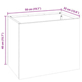 Garden Planter Silver 50 x 32 x 40 cm Galvanised steel