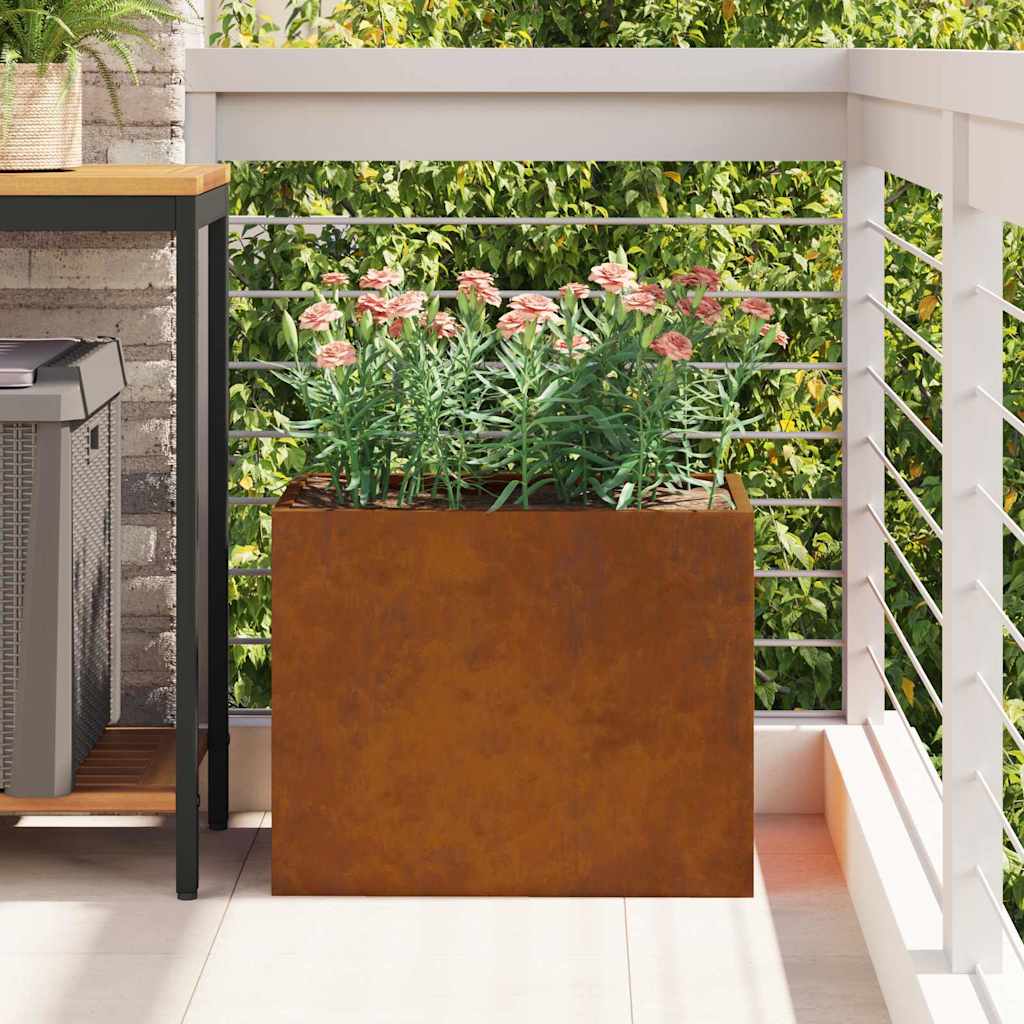 Garden Planter Brown 50 x 32 x 40 cm Weathered steel