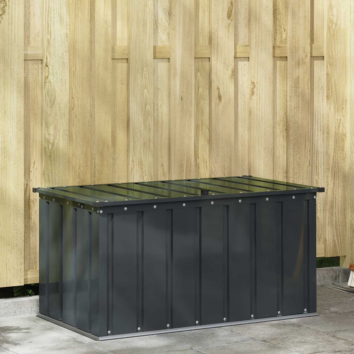 Garden Storage Box Black 101 x 56.5 x 50 cm Steel
