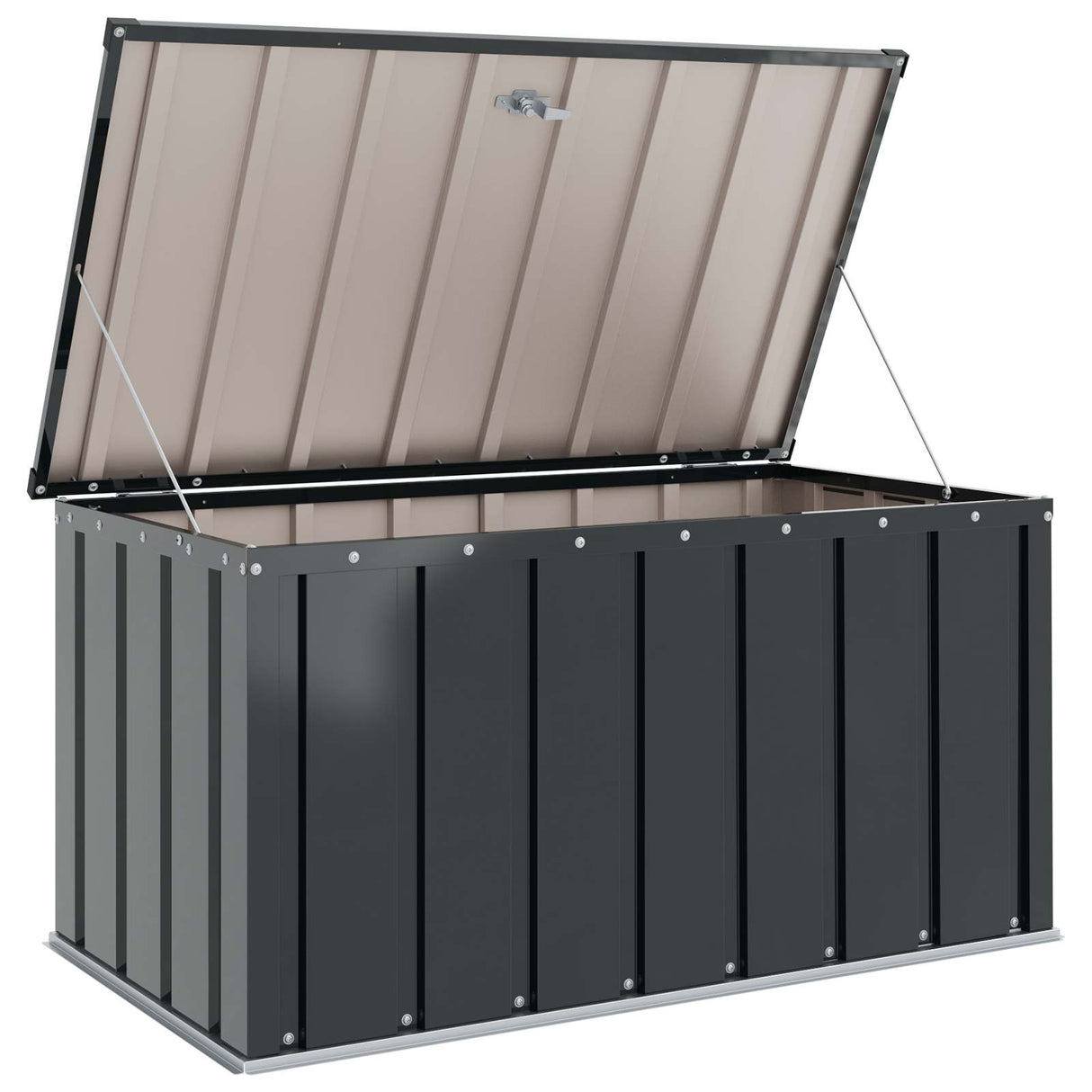Garden Storage Box Black 101 x 56.5 x 50 cm Steel