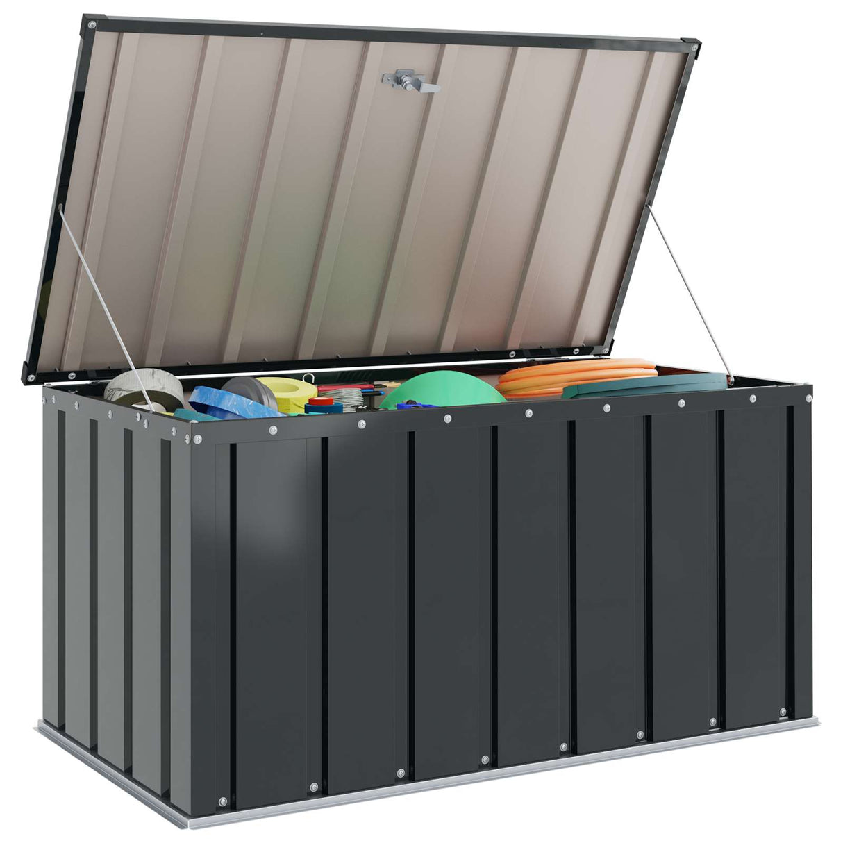Garden Storage Box Black 101 x 56.5 x 50 cm Steel