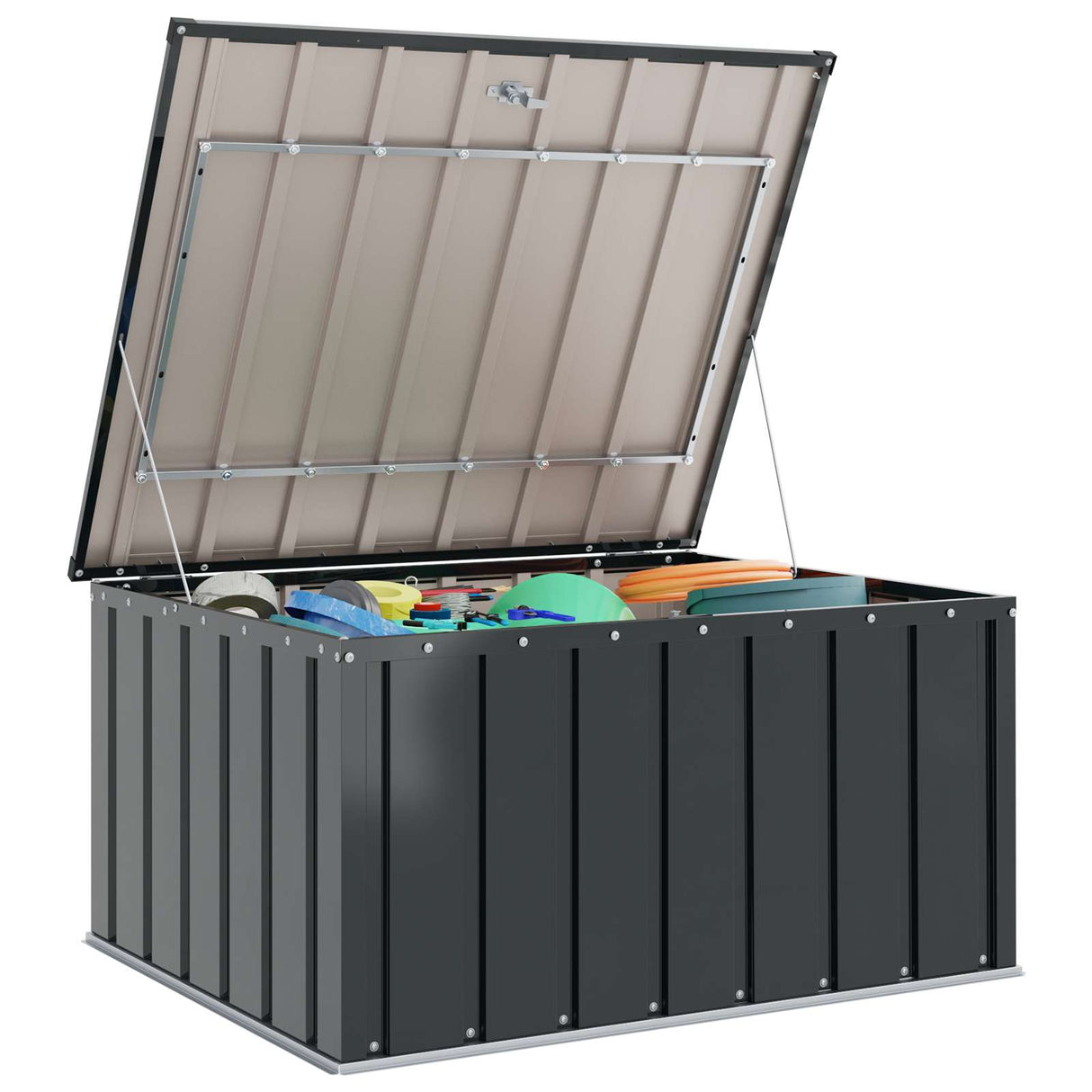 Garden Storage Box Black 101 x 82 x 50 cm Steel