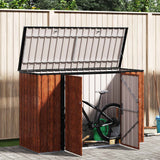 Garden Storage Box Brown 214 x 82 x 132 cm Steel