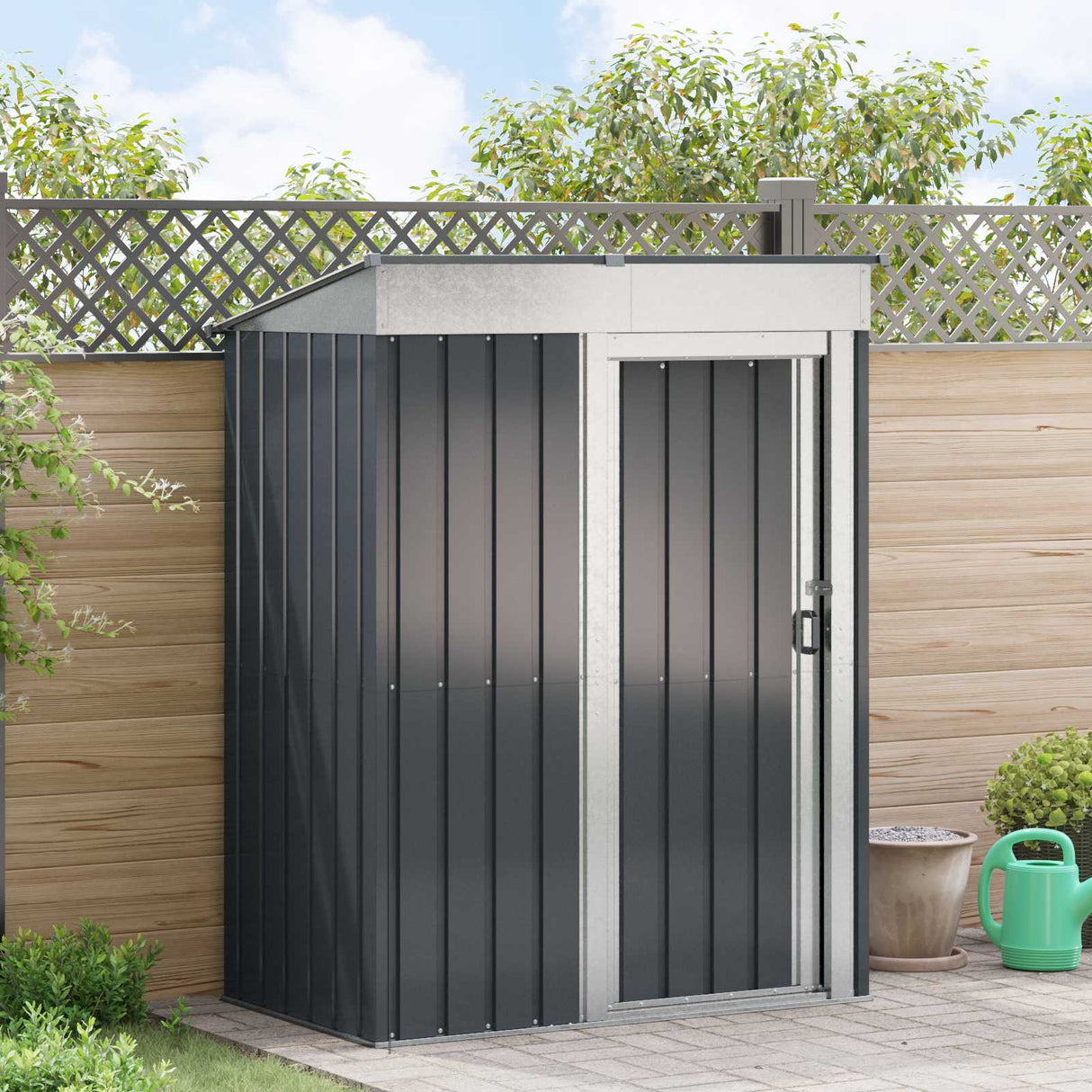 Garden Sheds Anthracite 137 x 81 x 180 cm Metal