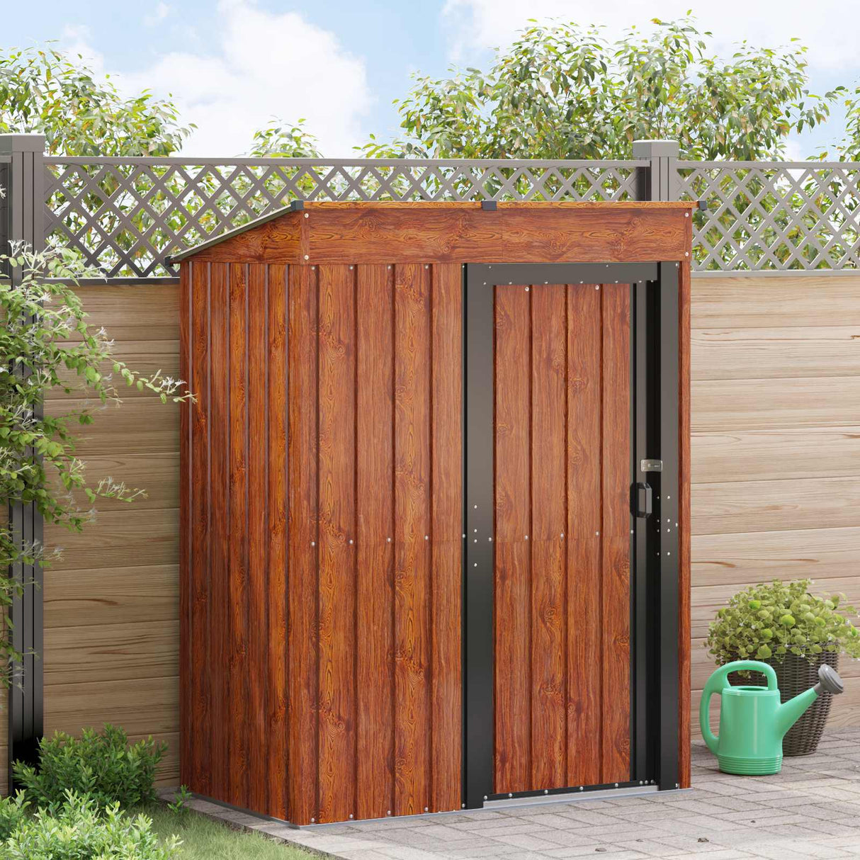 Garden Sheds Brown 137 x 81 x 180 cm Metal