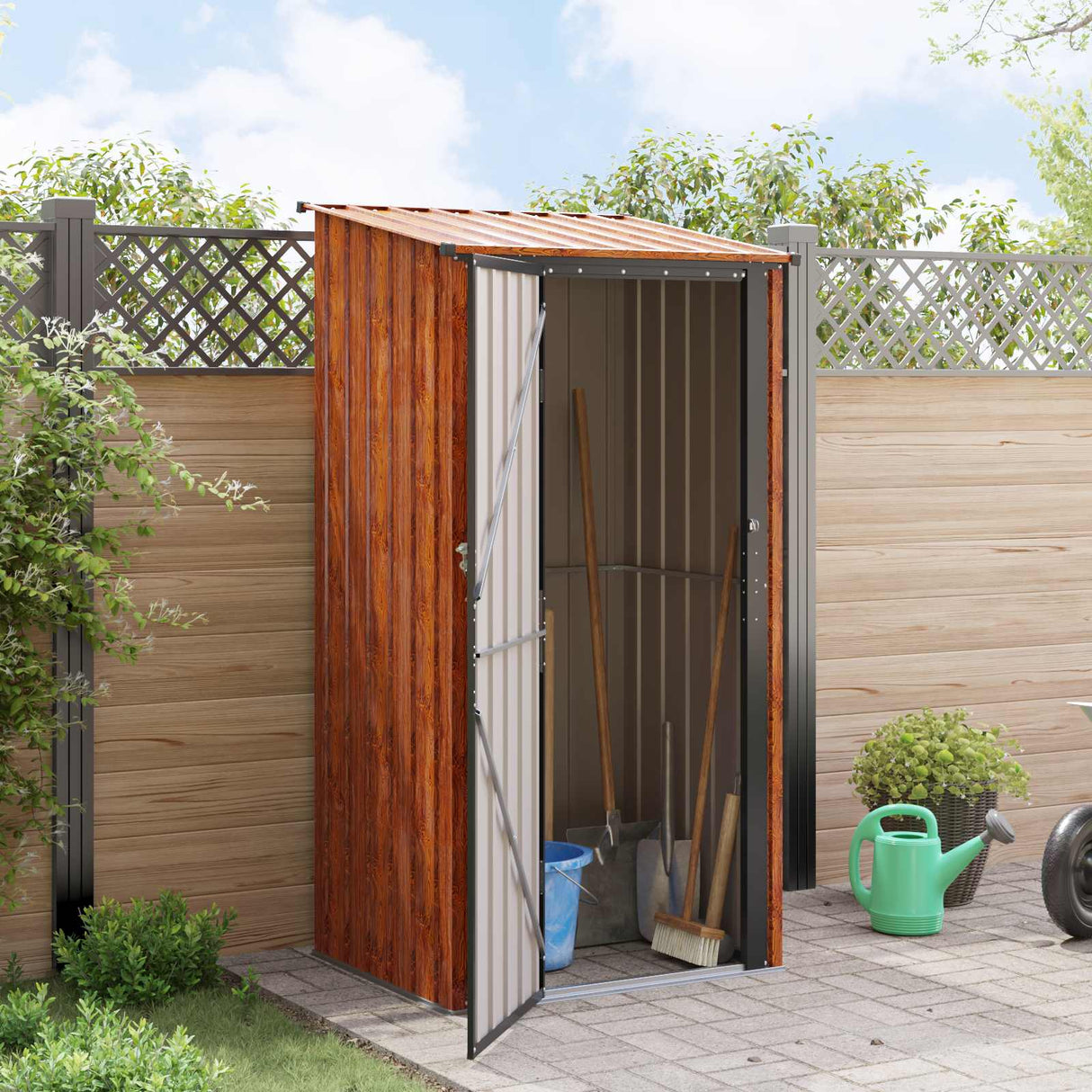 Garden Sheds Brown 103 x 86 x 200 cm Metal