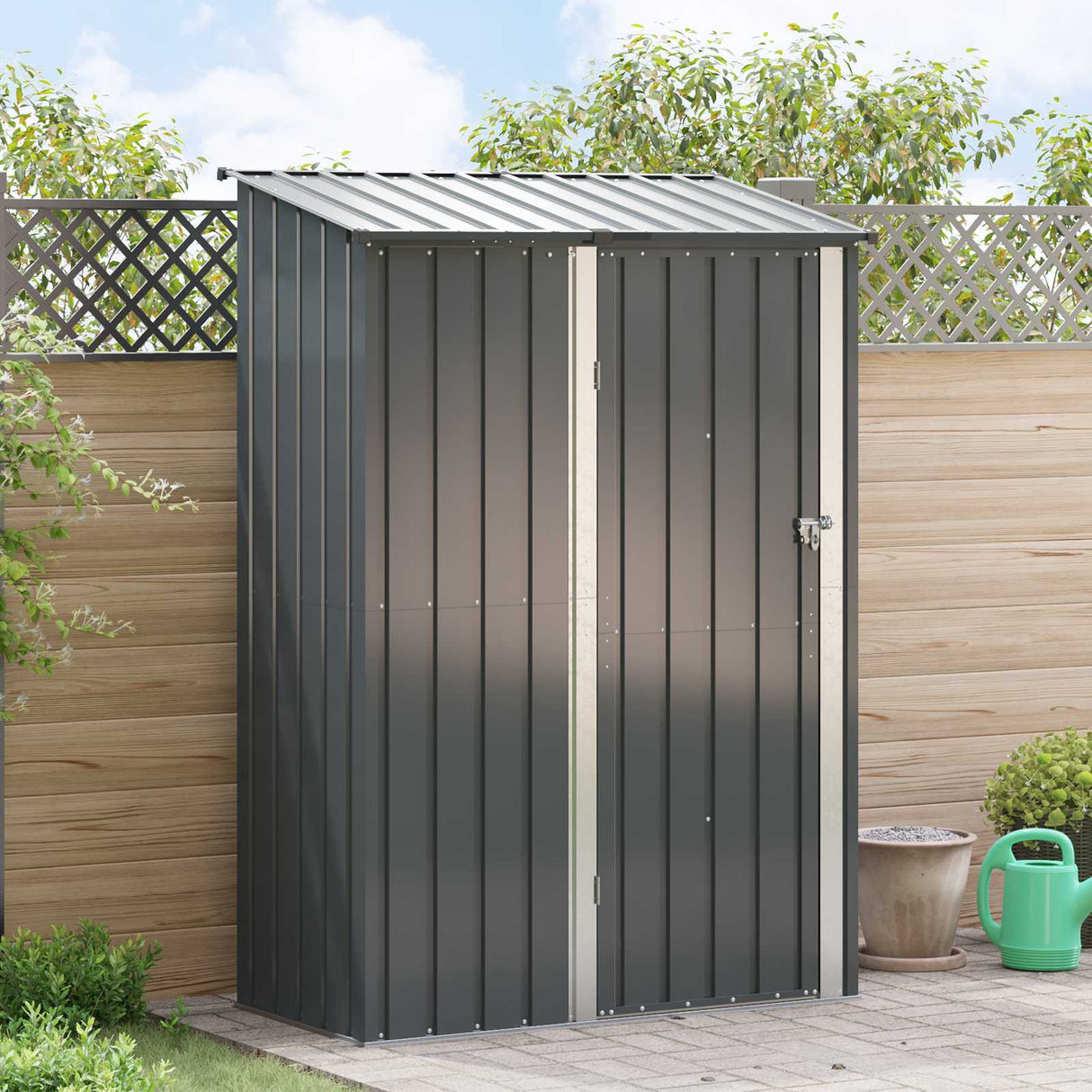 Garden Sheds Anthracite 140.5 x 74 x 200 cm Metal