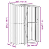 Garden Sheds Anthracite 140.5 x 74 x 200 cm Metal