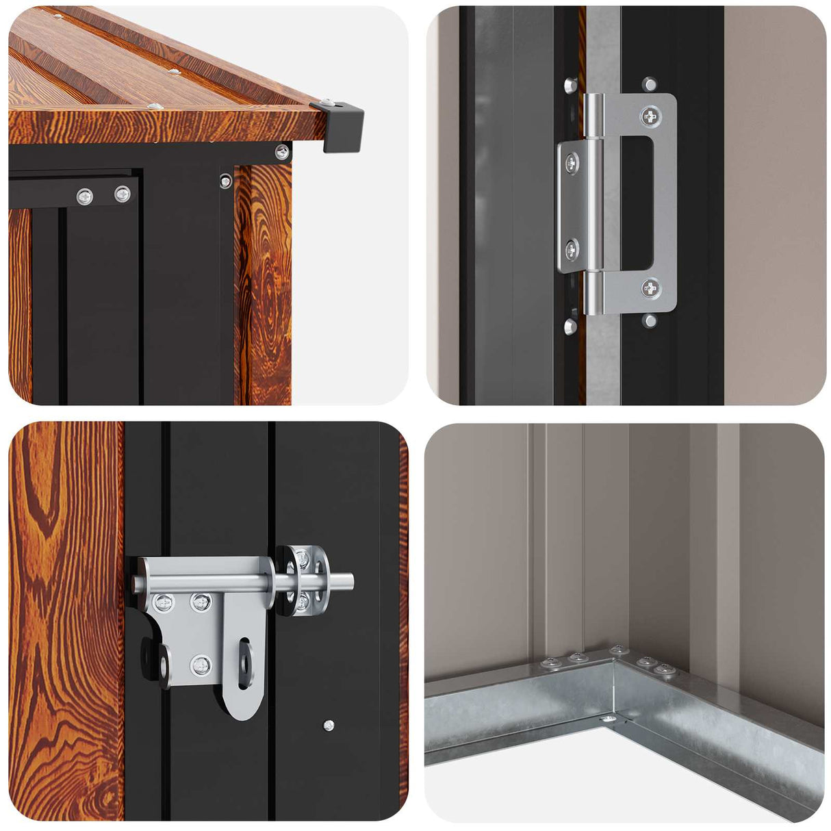 Garden Sheds Brown 140.5 x 74 x 200 cm Metal