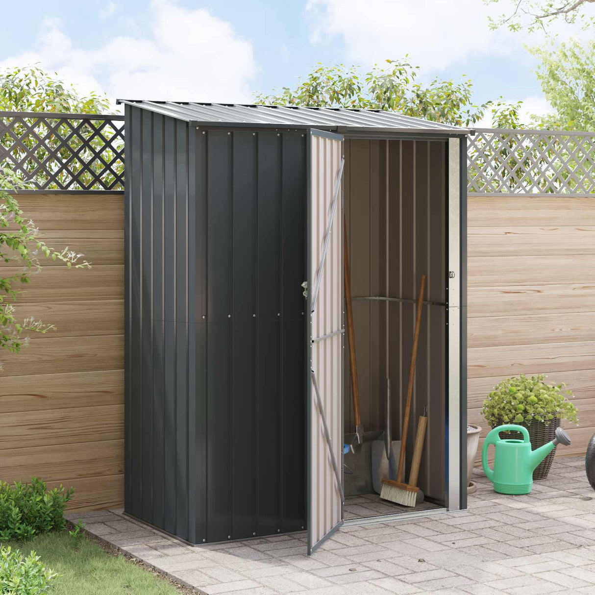 Garden Sheds Anthracite 153.5 x 86 x 200 cm Metal