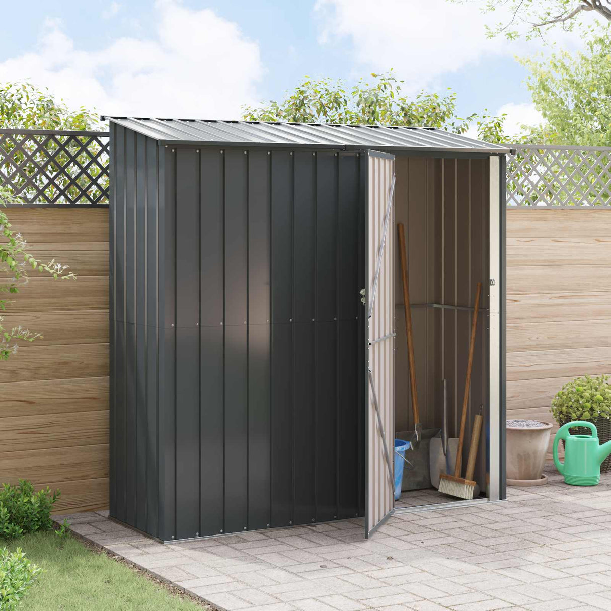 Garden Sheds Anthracite 203.5 x 73 x 200 cm Metal