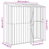 Garden Sheds Brown 203.5 x 73 x 200 cm Metal