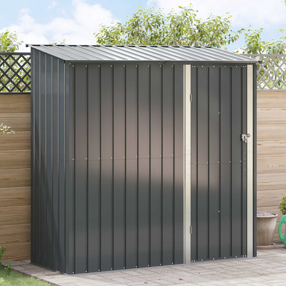 Garden Sheds Anthracite 203 x 85.5 x 200 cm Metal