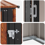 Garden Sheds Brown 203 x 85.5 x 200 cm Metal
