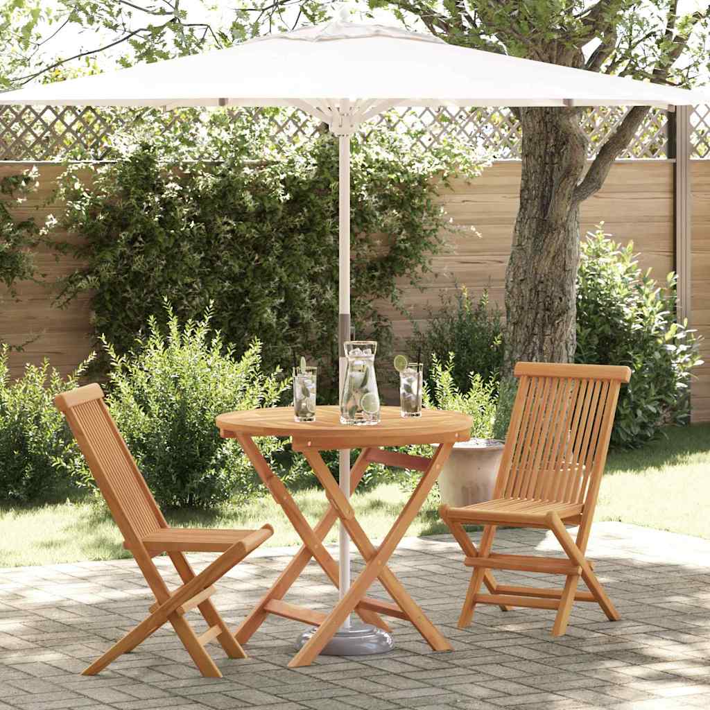 Garden Dining Set 2 pcs Brown Solid teak wood