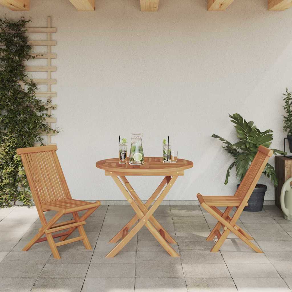 Garden Dining Set 2 pcs Brown Solid teak wood
