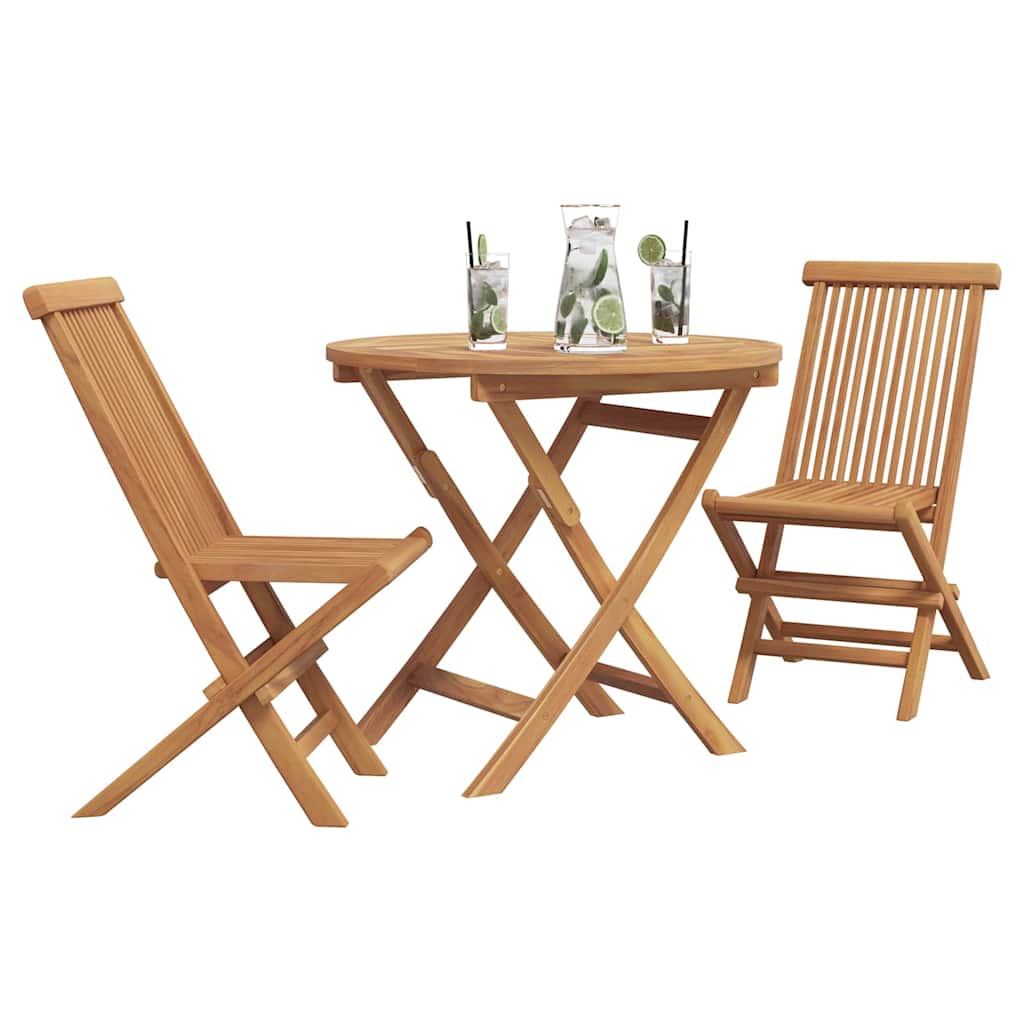 Garden Dining Set 2 pcs Brown Solid teak wood