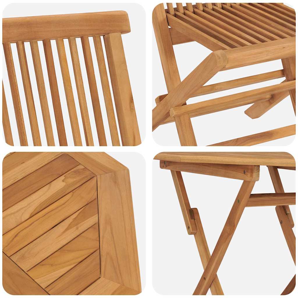 Garden Dining Set 2 pcs Brown Solid teak wood