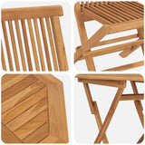 Garden Dining Set 2 pcs Brown Solid teak wood