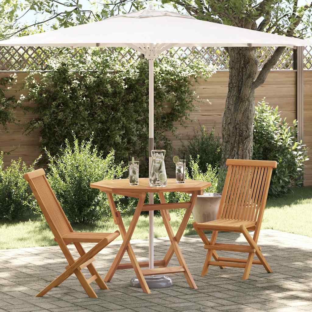 Garden Dining Set 2 pcs Brown Solid teak wood