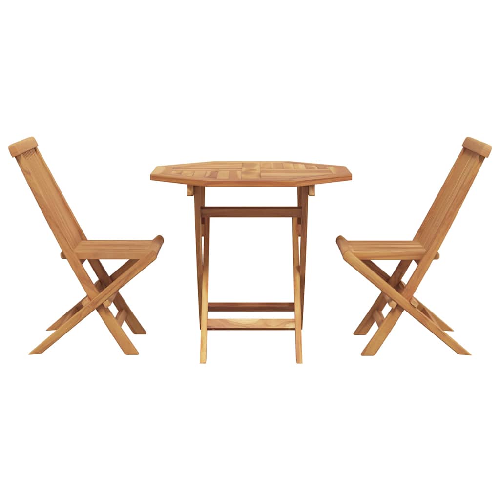Garden Dining Set 2 pcs Brown Solid teak wood