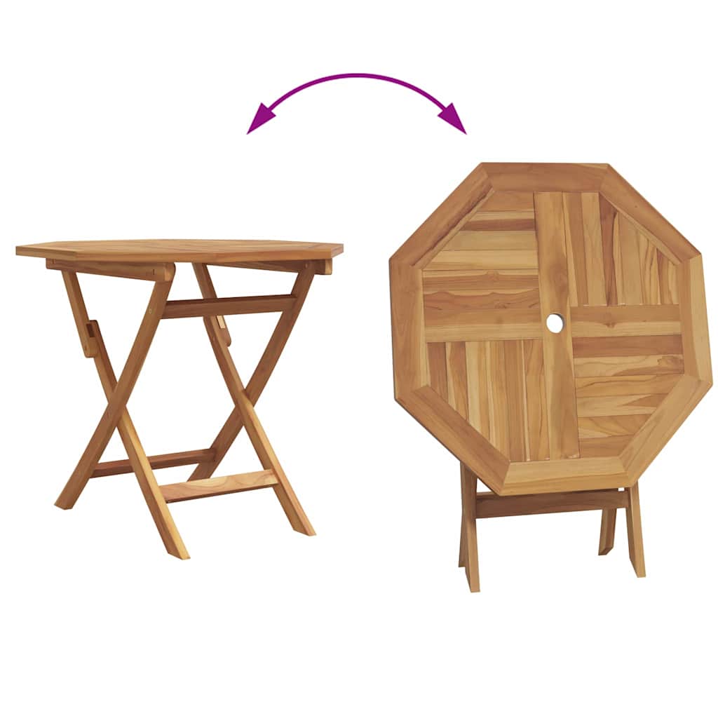 Garden Dining Set 2 pcs Brown Solid teak wood