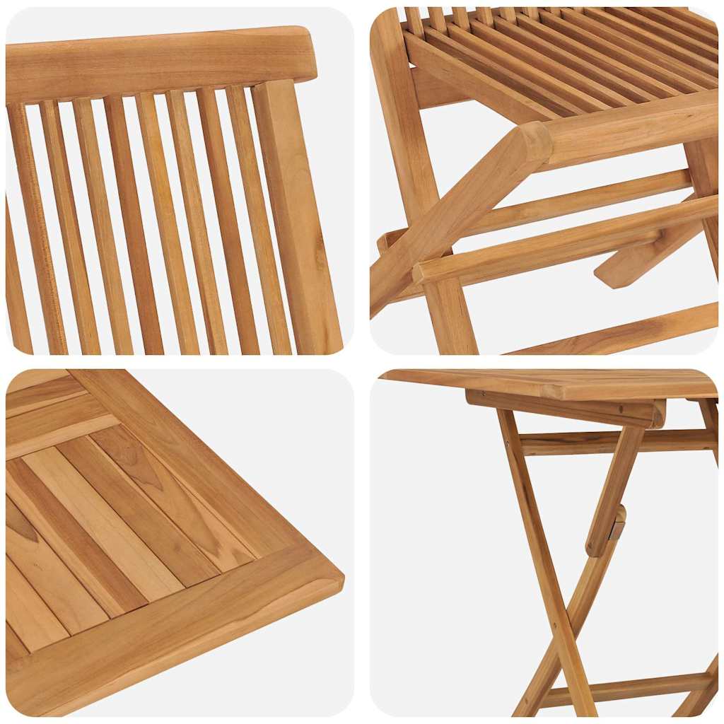 Garden Dining Set 2 pcs Brown Solid teak wood