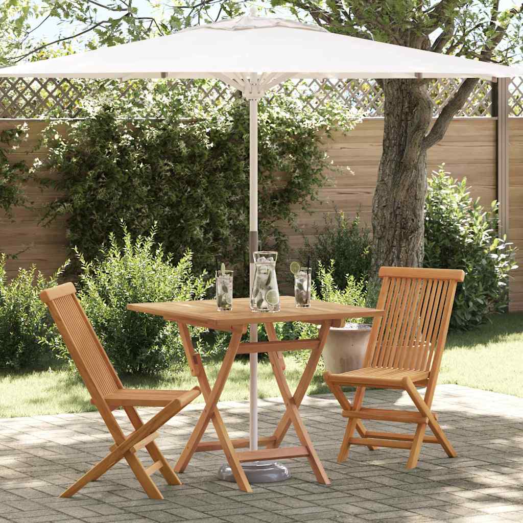 Garden Dining Set 2 pcs Brown Solid teak wood
