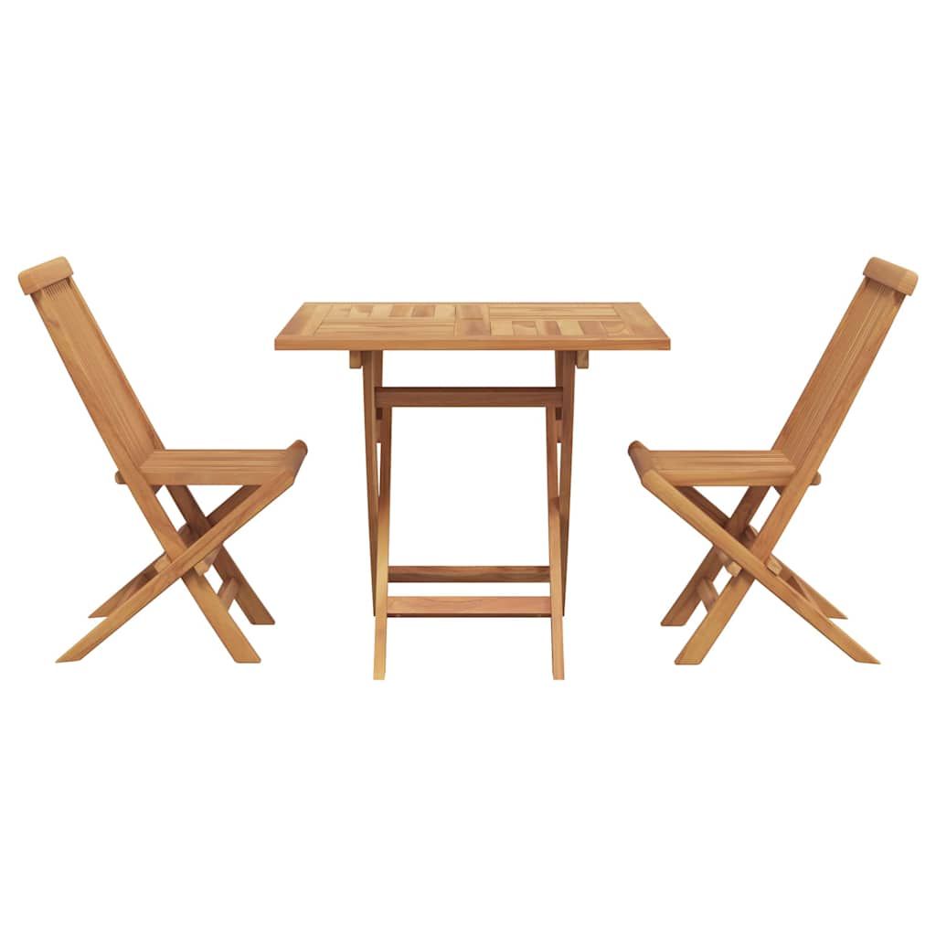 Garden Dining Set 2 pcs Brown Solid teak wood