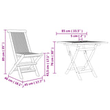 Garden Dining Set 3 pcs Brown Solid Acacia Wood