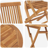 Garden Dining Set 2 pcs Brown Solid teak wood