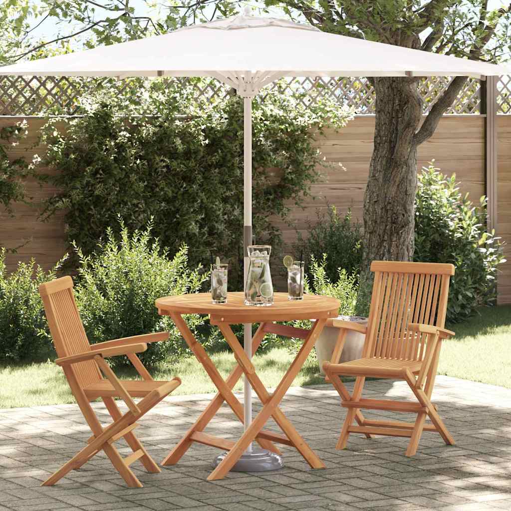 Garden Dining Set 2 pcs Brown Solid teak wood
