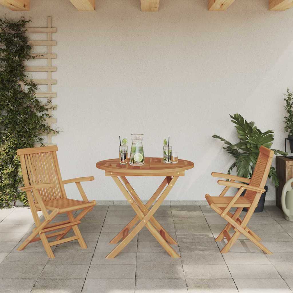 Garden Dining Set 2 pcs Brown Solid teak wood