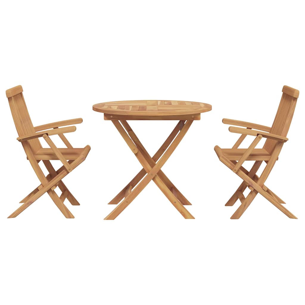 Garden Dining Set 2 pcs Brown Solid teak wood