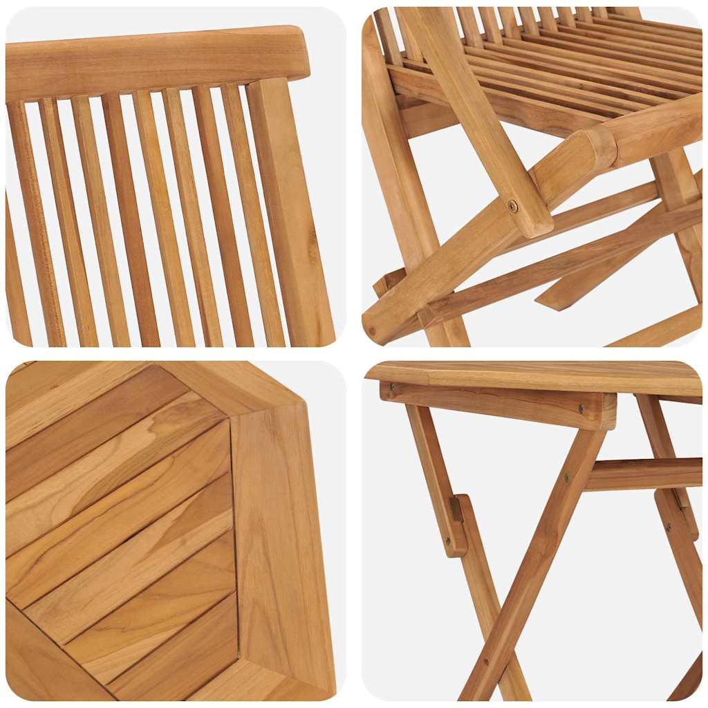 Garden Dining Set 2 pcs Brown Solid teak wood