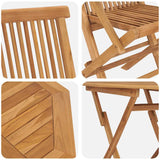 Garden Dining Set 2 pcs Brown Solid teak wood