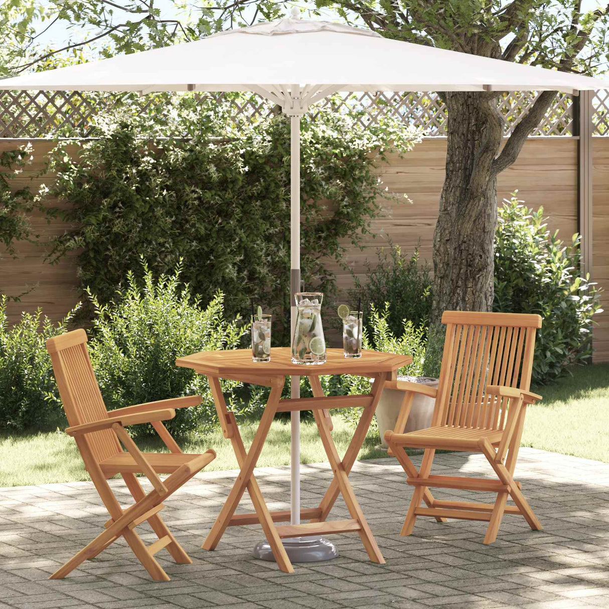 Garden Dining Set 3 pcs Brown Solid Acacia Wood