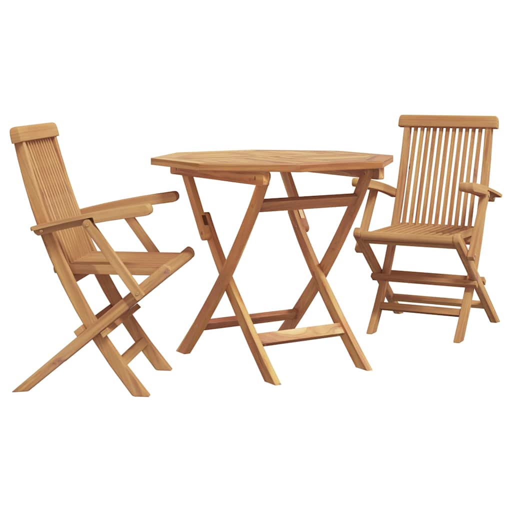 Garden Dining Set 2 pcs Brown Solid teak wood