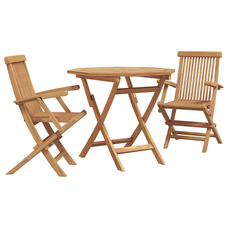 Garden Dining Set 2 pcs Brown Solid teak wood