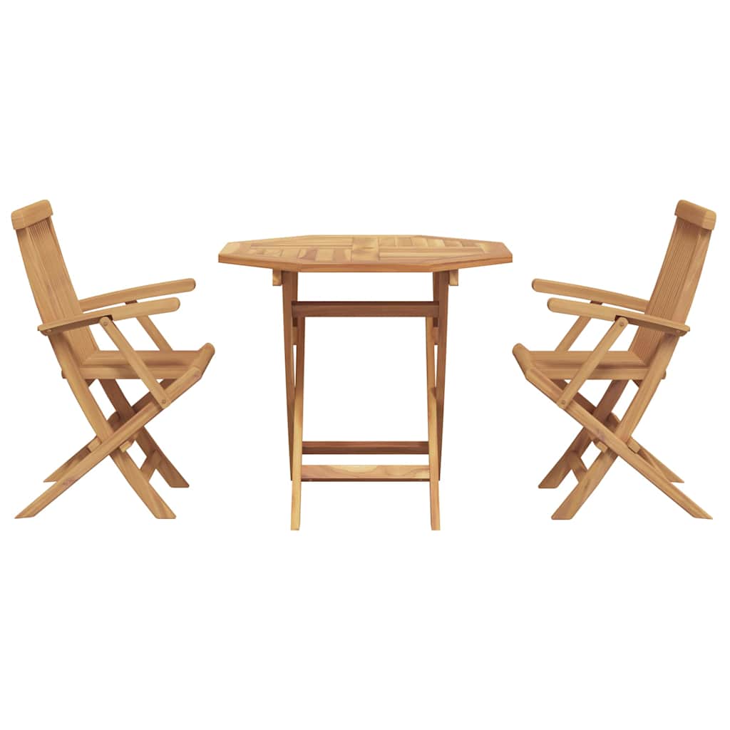 Garden Dining Set 2 pcs Brown Solid teak wood