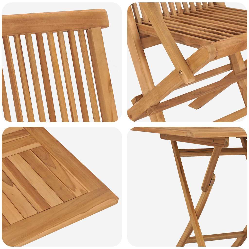 Garden Dining Set 2 pcs Brown Solid teak wood