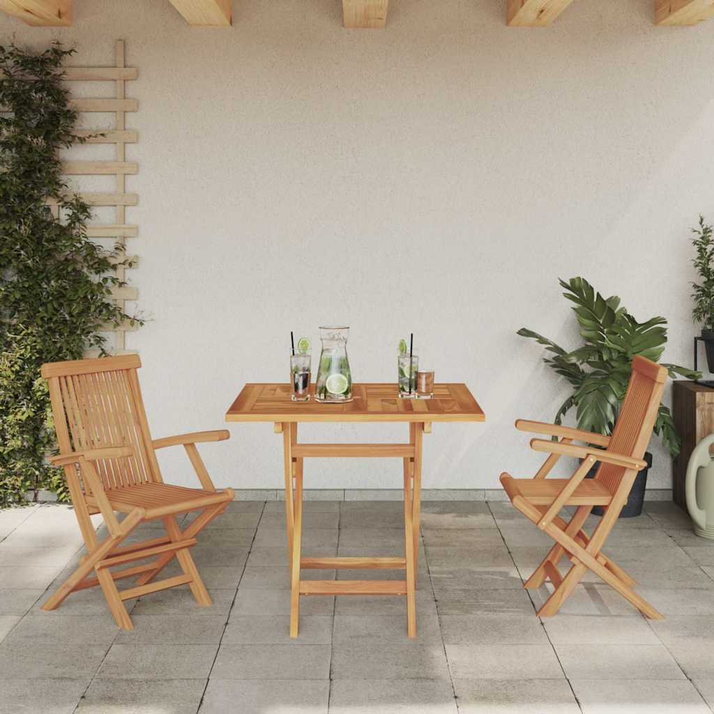 Garden Dining Set 2 pcs Brown Solid teak wood