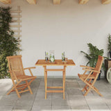Garden Dining Set 2 pcs Brown Solid teak wood