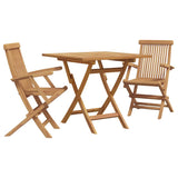 Garden Dining Set 2 pcs Brown Solid teak wood