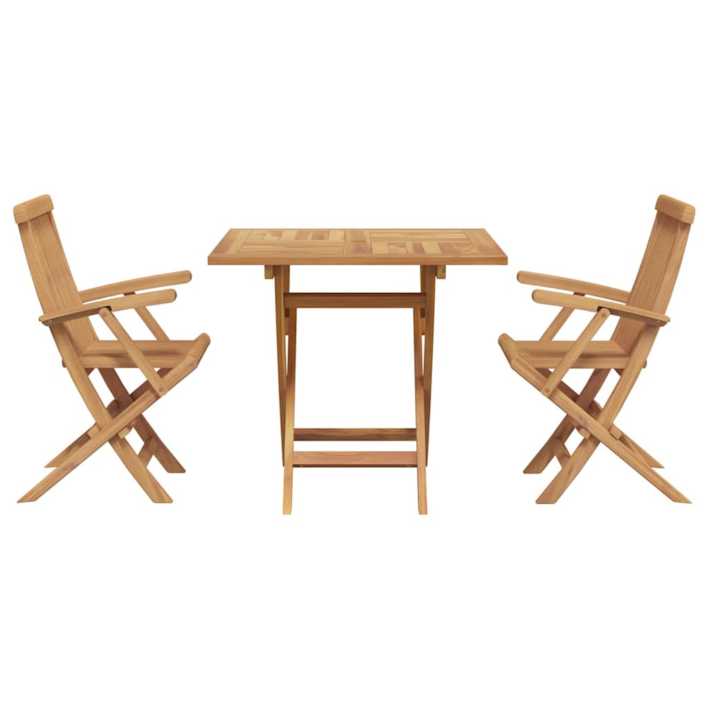 Garden Dining Set 2 pcs Brown Solid teak wood