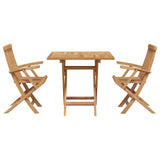 Garden Dining Set 2 pcs Brown Solid teak wood